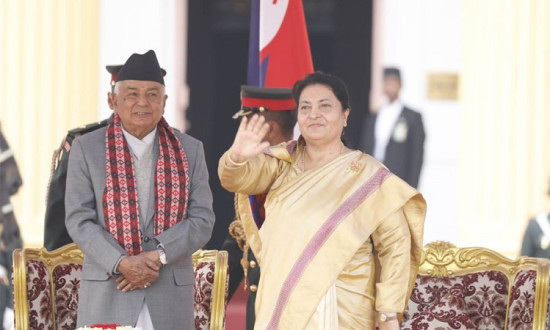 निवर्तमान राष्ट्रपति भण्डारीलाई राष्ट्रपति पौडेलले गरे बिदाइ