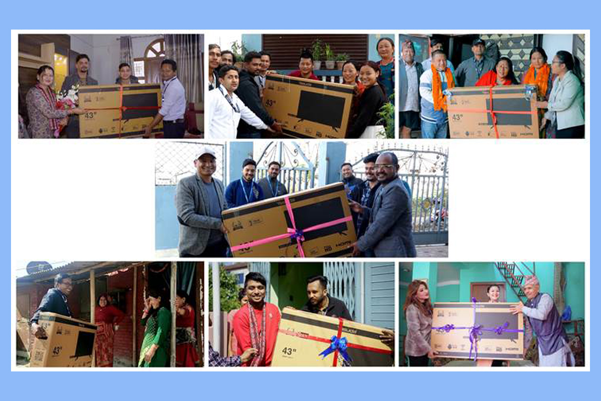 वर्ल्डलिंकको सेवा लिने ७ ग्राहकलाई ४३ इन्चको स्मार्ट टीभी