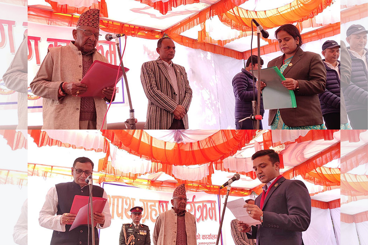 मधेश प्रदेश सरकारका नवनियुक्त मन्त्रीले लिए शपथ