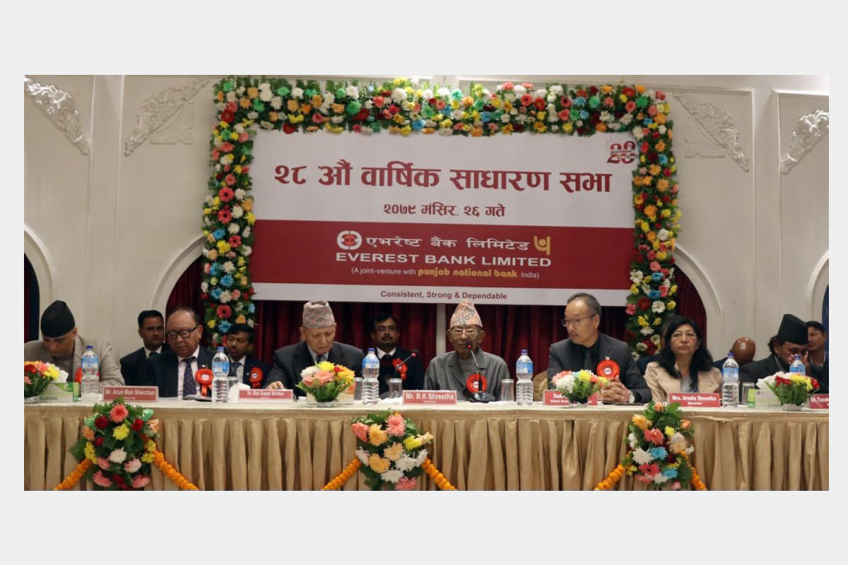 एभरेष्ट बैंकको २०.६८ प्रतिशत लाभांश पास