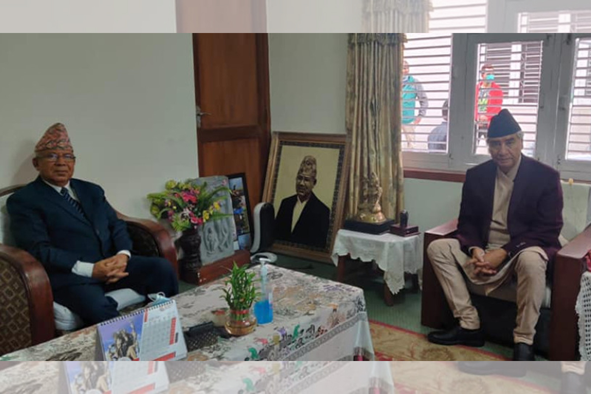 कोटेश्‍वरमा माधव नेपाल र देउवाबीच भेटवार्ता