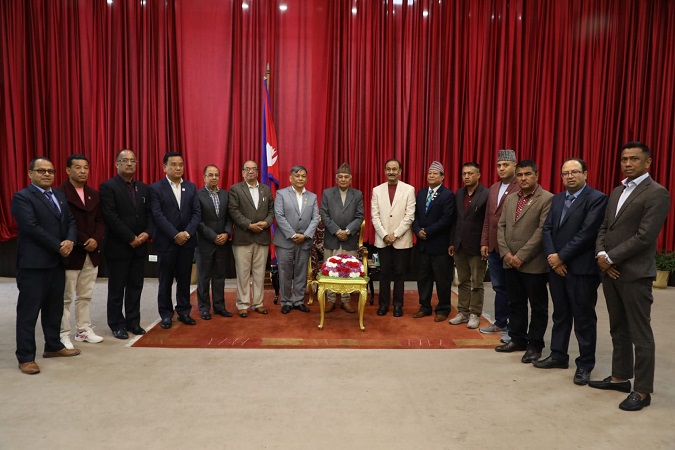 राष्ट्रपति पौडेललाई निर्माण व्यवसायीले दिए बधाइ